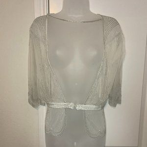 Anthropologie BHLDN beaded shrug / topper - size XS